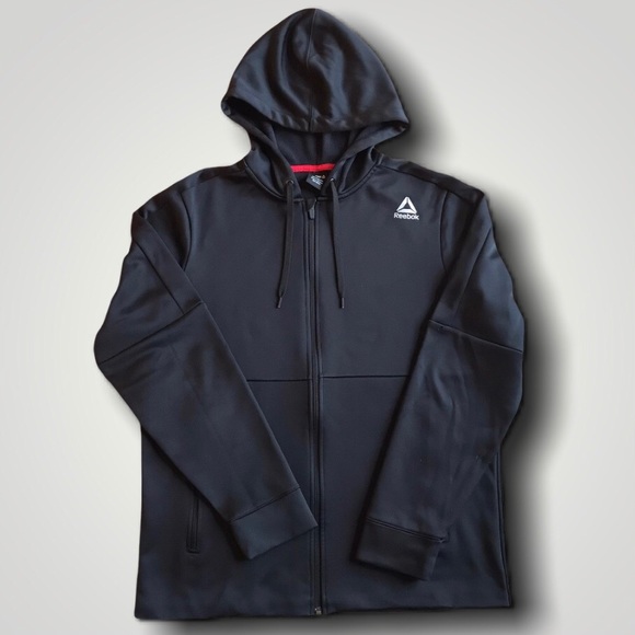 Reebok Other - Reebok Sweatshirt Full Zip Black Hoodie Men’s Med
